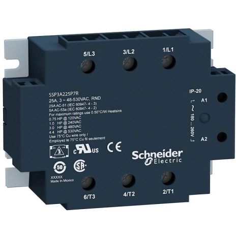 SCHNEIDER SSP3A225BDRT Relè Harmony - Relè trifase - 530VAC - 25A - 24VDC casuale