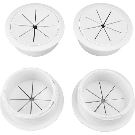 Cache-Câbles TV - Diamètre 60 mm - Pour Installation Murale - Kit Complet avec 4 Passages 2 3/8 Pouces - 1 Scie Cloche - 10 Attaches Câbles (1/5)