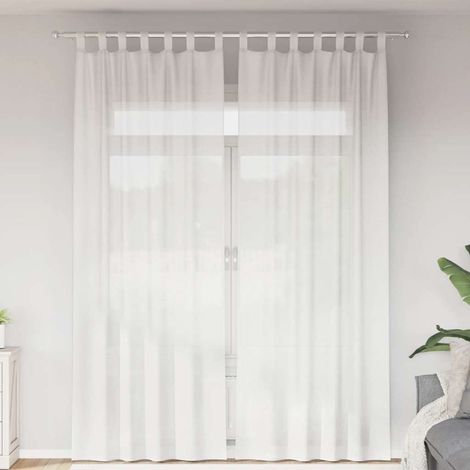 Voile Vorhänge mit Schlaufen 2 Stk. Weiß 140x260 cm