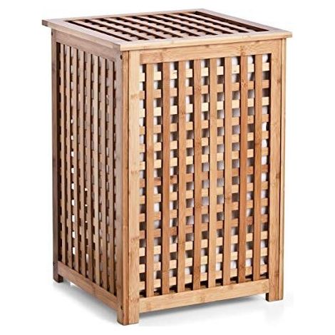 Zeller 13438 Panier à linge en bambou, 40 x 40 x 58 cm