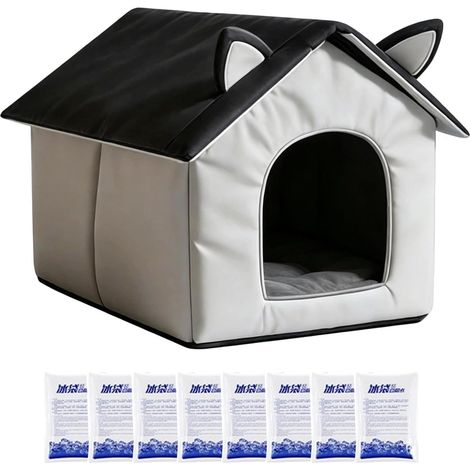 Niche rafraîchissante pour Chat, avec 8 Blocs de Glace, abri isolé étanche Pliable pour Chat, Niche rafraîchissante pour Chiot, Repos de Sommeil, été, intérieur et extérieur (1/5)