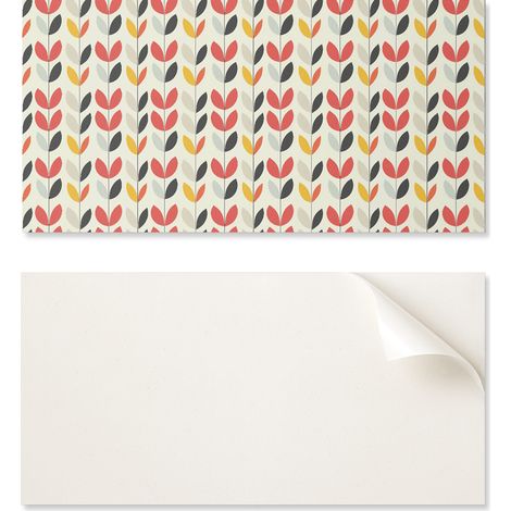 Panel de pared de vinilo para decoraci贸n de interiores moderna, 100x50 cm, estampado de hojas en el fondo.