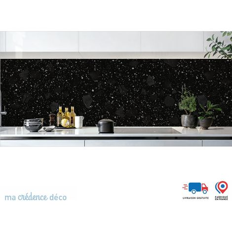 Crédence : Terrazzo brut noir - Alu composite - 60 - 120 (1/3)