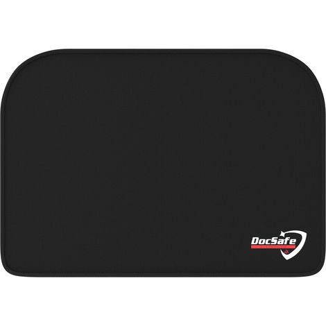 Tapis de Foyer Ignifuge 100 x 70 cm, Demi-Rond en Fibre de Verre - Protection du Sol et de la Pelouse Contre les Étincelles - Noir (1/5)