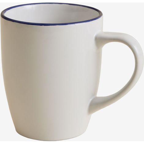 SKLUM 2er-Pack Kaffeetassen 34 cl aus Steinzeug Ronilena Weiß Gardenia – Blau Ken