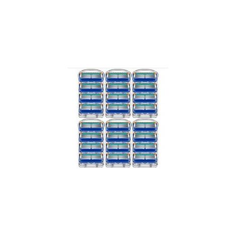 rasoir electriques hommes-Recharges de rasoir premium à 5 lames – Compatible avec les manches à 5 lames – Rasage doux et confortable – Lot de 24 cartouches