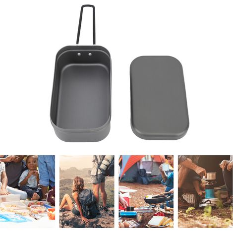 Faltbare Aluminium-Lunchbox mit Tragegriff, leicht und tragbar für Wanderungen, ideal als Wasserflasche oder für Picknicks (gedämpfte Speisen). Stabile Aluminium-Lunchbox. (1/5)