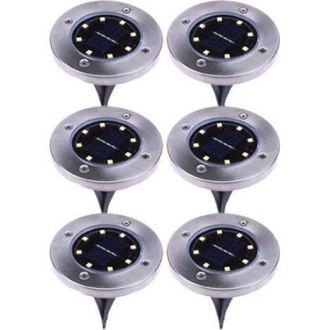 6er-Set Solarlampen mit Schnellladefunktion und langer Leuchtdauer, Spot-Typ mit 8 LEDs, für den Garten, wasserdicht (IP65), robustes Metallgehäuse, FAINTEC (1/3)