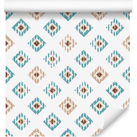 Carta da parati con motivo geometrico colorato per soggiorno e camera da letto, 50x1000 cm. (1/5)