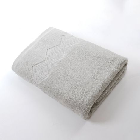 Serviette de bain extra épaisse, 70 x 140 cm, pur coton, serviette de haute qualité, absorbante, pour adultes (hommes et femmes), Gris clair 2 (1/4)
