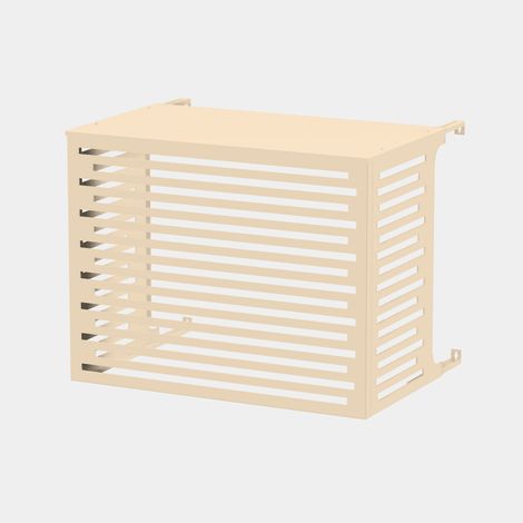 Cache climatiseur - Linearis Cache climatiseur - Linearis - Fixation murale - Ivoire RAL 1015 - Taille S (H 70 x L 90 x P 50-74 cm) (1/5)