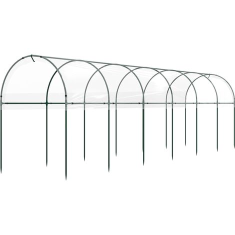 Serre de jardin serre à tomates 7 arceaux en acier bâche en plastique 6 x 1,23 x 1,71 m vert (1/5)