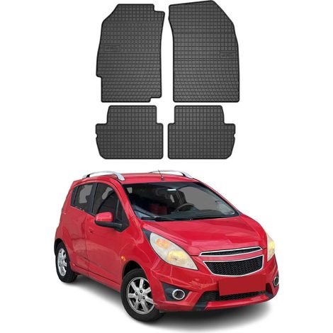 OMAC Tapis de Sol Compatible avec Chevrolet Spark 2009-2015 Caoutchouc Noir (1/5)