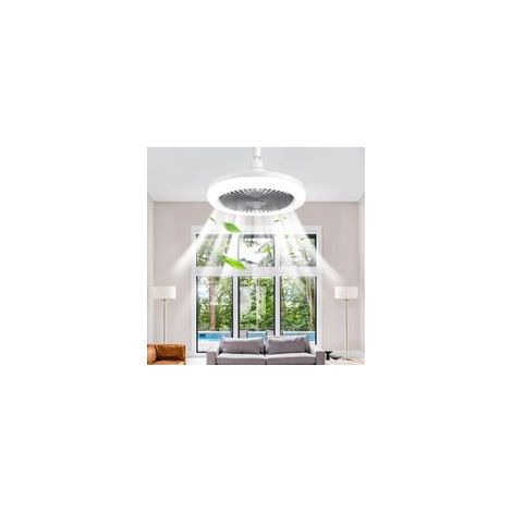 Ventilateur de plafond LED ACKERMAN 30W avec lumière intégrée télécommande minuterie 3 intensités de lumière 3 vitesses adapté chambres et petits espaces (1/4)