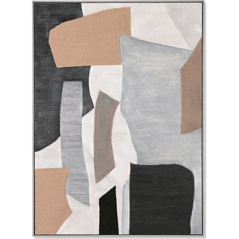 Tableau Abstrait éclat de gris pour salon moderne - Gris noir abstrait moderne (1/4)