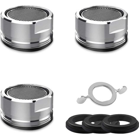 TuseRxln Perlator - Aérateur - M24 Universel - Économie d'eau - 3 Pièces - Cuisine et Salle de Bain - Argent (1/5)