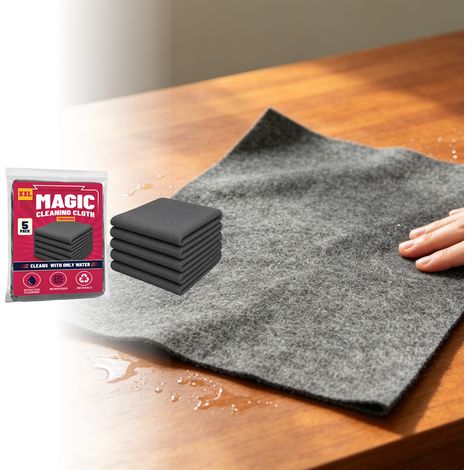 This amazing cleaning cloth is versatile for home and kitchen use, removing grease and grime. It can be used wet or dry, is easy to wash, soft, and lint-free. -- 5 PACK (1/5)