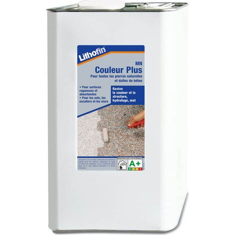 Lithofin – Rehausseur de couleur pour béton et pierres naturelles – Bidon de 5 l – Imprégnation hydrofuge et antisalissante – Renforce les couleurs