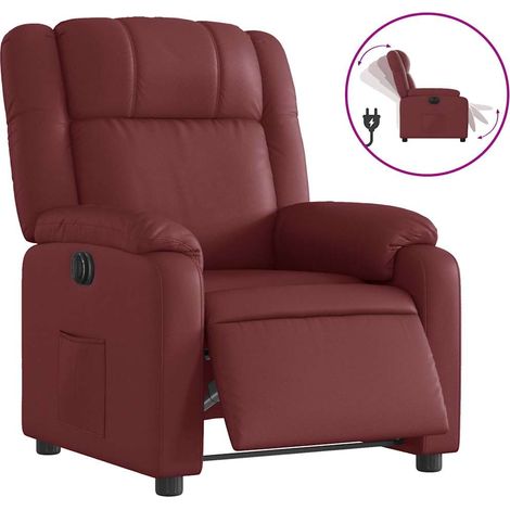 Maison Exclusive - Poltrona Reclinabile Elettrica Rosso Vino in Similpelle (1/5)
