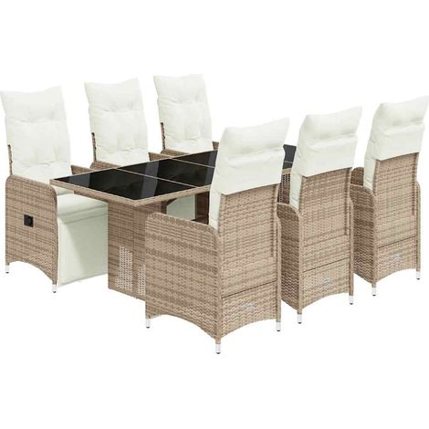 Maison Exclusive - Set de mesa y sillas jardín 7 pzas con cojines (1/5)
