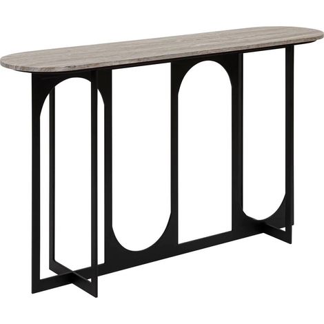 Console Effet Marbre "Tusco" 140cm Noir