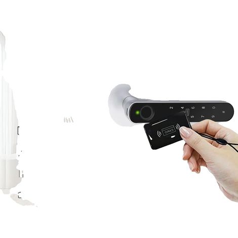 Cerradura inteligente, acceso por huella dactilar, compatible con aplicación móvil, color plata. (1/2)