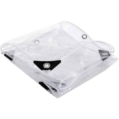 Wasserdichte, transparente PVC-Schutzhülle für Gartenmöbel, 3 x 1,8 m, beständig gegen Kälte, Regen und Frost.