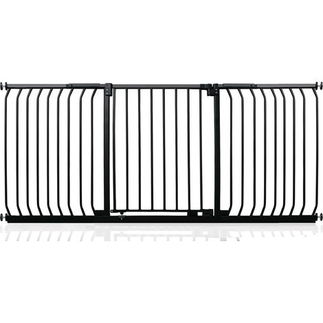 Safetots Elite Pressure Safety Gate, 197cm - 206cm, Matt Black, Pressure Fit Stair Gate