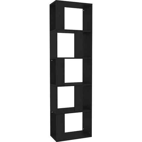 Maison Exclusive - Estantería/divisor madera contrachapada negro (1/5)