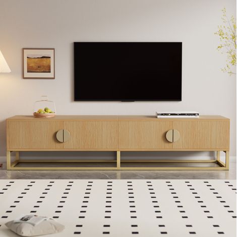 TV-Board 180x40x40 cm Holzfarbe aus MDF und Spanplatte mit 4 Türen und Soft-Close (1/5)