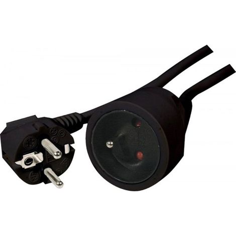 1 rallonge électrique 10 m, câble 3 x 1,5 mm², 2 pôles + terre, protection enfant, pour usage intérieur et extérieur
