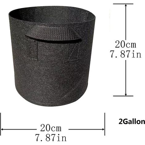 Sac de culture de 3 gallons en tissu non tissé épais et résistant avec poignées