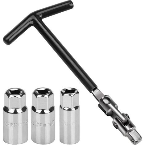 clé à Bougie d’allumage 3 Douilles 16mm 18mm 21mm Moto Outil d'enlèvementet poignée en T des Bougies Voiture (1/5)