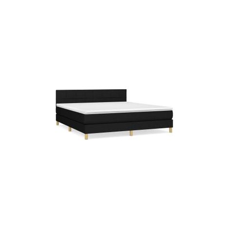 Sommier à lattes de lit avec matelas Noir 180x200 Tissu (1/5)