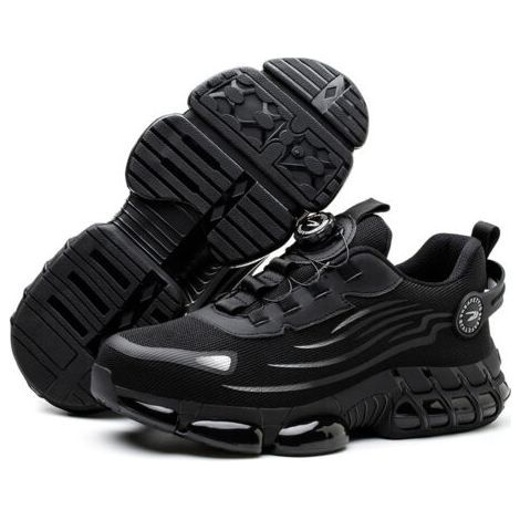 Chaussures de sécurité légères et respirantes – Embout de sécurité en acier – Résistantes aux chocs et aux perforations, pointure 40 – Semelle à coussin d'air résistante à la compression (1/5)