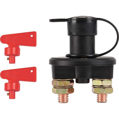 12V/24V voiture batterie interrupteur d'alimentation déconnecter isolateur disjoncteur interrupteur principal tuer interrupteur de coupure isolé interrupteur rotatif clé 1 pièces ( Color : Black Power (1/5)
