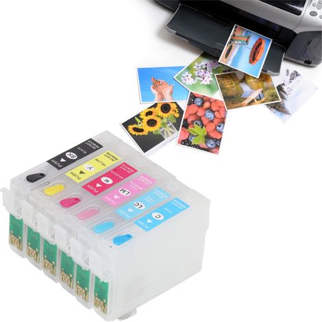 Cartouches d'encre rechargeables 6 couleurs avec puces permanentes (T0781/T0782/T0783/T0784/T0785/T0786) (1/5)