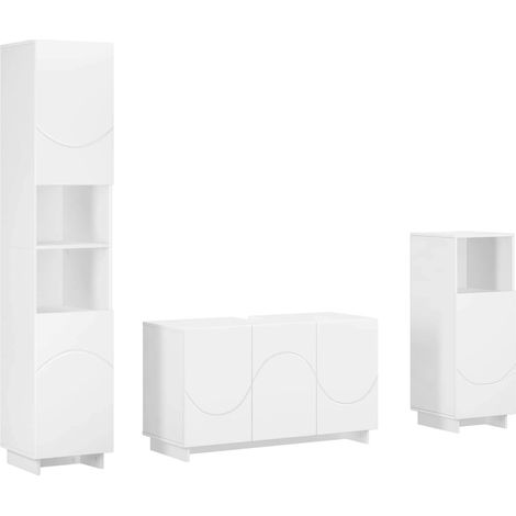 Set mobili da bagno 3 pz Bianco Legno ingegnerizzato vidaXL (1/5)