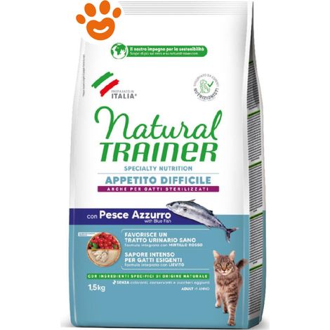Natural Trainer Cat Adult Specialty Nutrition Appetito Difficile con Pesce Azzurro - Sacco 1,5 Kg -