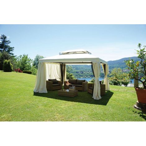 Copertura gazebo rettangolare 4 metri ecrù con camino antivento - Tirso
