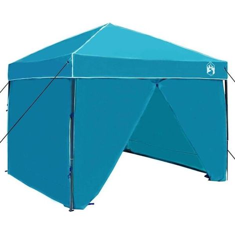 Tente pare-soleil bleue, tissu 243 x 243 x 251 cm. (1/5)