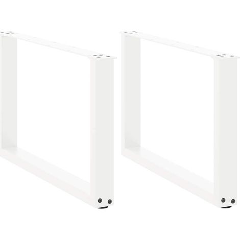 Couchtischbeine U-Form 2 Stk. Weiß 60x(42-43) cm Stahl