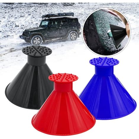 Racloir à glace magique pour voiture, grattoir à neige rond avec entonnoir cône, dégivreur pare-brise (1/4)