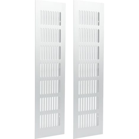 Lüftungsgitter aus Aluminiumlegierung, silberfarben, rechteckig, 80 x 300 mm / 3,14 x 11,81 Zoll, zur Wärmeableitung, für Schränke, Wohnmobile und Camper. (1/5)