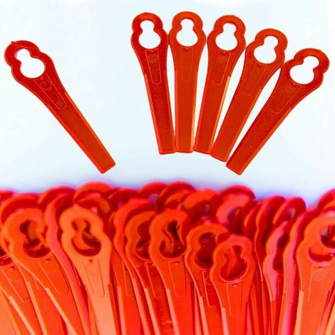 60pcs Lames en Plastique Coupe,Lames en Plastique de Rechange,Lames de Tondeuse en Plastique,Coupe-bordure en Plastique,Pelouse Tondeuse Accessoires pour Jardin (rouge) (1/5)