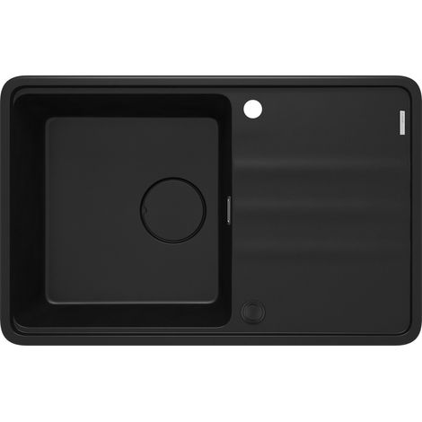 deante Momi fregadero de granito 1 seno con escurridor negro (1/5)
