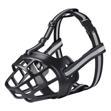 Dog Muzzle, Dog Muzzle with Breathable Mesh and Strong Nylon Headband, Better Prevent Biting, Chewing and Barking Muzzle (1/4)