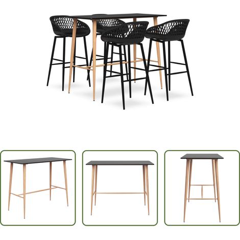 Barhocker -  5-tlg. Bar-Set Schwarz (1/5)