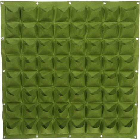 Sacchi da coltivazione Crezuo a 64 scomparti, di colore verde, per il giardinaggio.-Crezuo