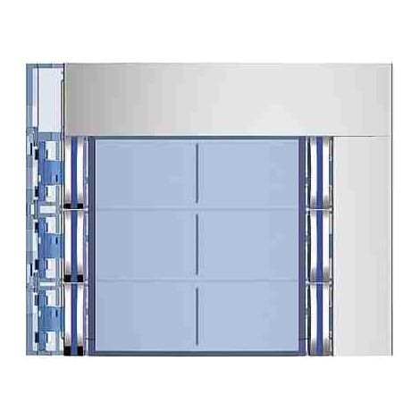 Panneau avant à 6 boutons BTI352161 sur double colonne, finition Allmetal